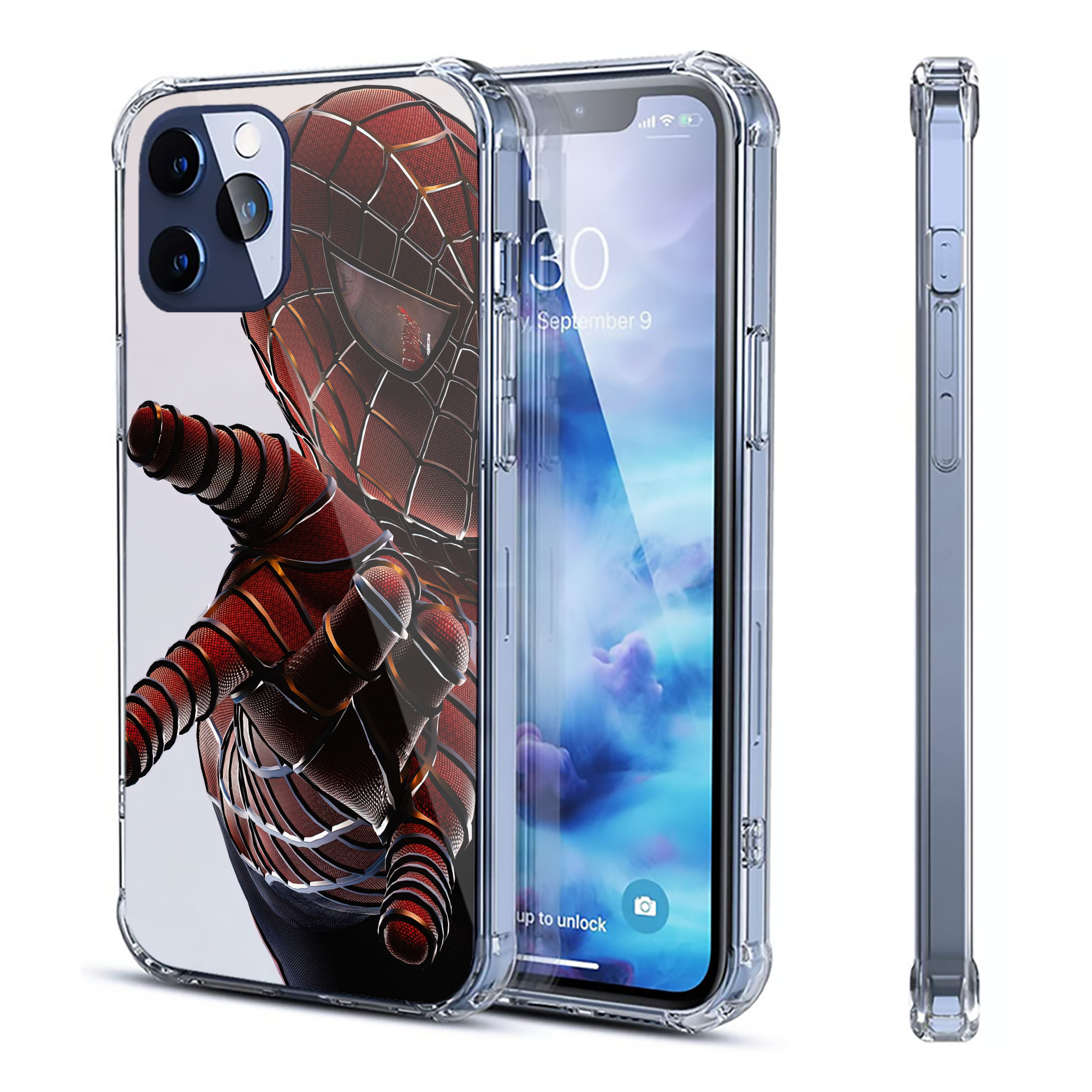 （画像用） Spider Man スパイダーマン 【iPhone 12シリーズ対応】透明スマホケース（クリアソフトケース）